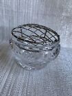 Royal Doulton Cut Glass Flower Posy Bowl With Metal Flower Frog Top