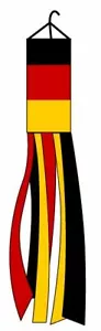 "GERMANY" Windsack Super Shiny Polyester 5ft Windsocke Flagge German EU UN - Bild 1 von 3