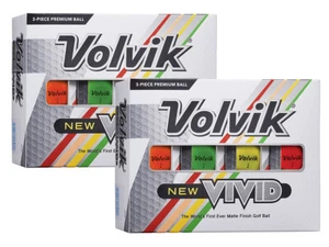 Volvik NEW VIVID Premium Matte Finish Color Golf Balls 2 Dozen (24 Balls) - Picture 1 of 19