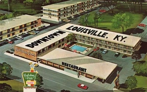 Vintage Holiday Inn Hotel Louisville Kentucky Postkarte Mitte des Jahrhunderts modern - Bild 1 von 2
