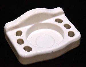 VINTAGE WEISSER KERAMIK WANDHALTERUNG WÜRFELHALTER & ZAHNBÜRSTENHALTER OHNE HALTERUNG CLIP - Bild 1 von 10