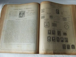 VINTAGE 1890s ILLUSTRATED WORLD STAMP ALBUM & COUNTRY PAGES A to Z - Picture 1 of 9