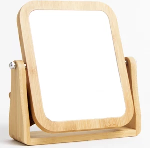 Swivel Mirror Vertical Freestanding Shaving Table Bathroom Bedroom Makeup Wooden - Picture 1 of 2
