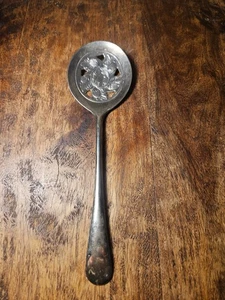 Vintage Leonard Italien versilbert durchbohrt Servierlöffel Eichel Design 8,5" selten - Bild 1 von 11