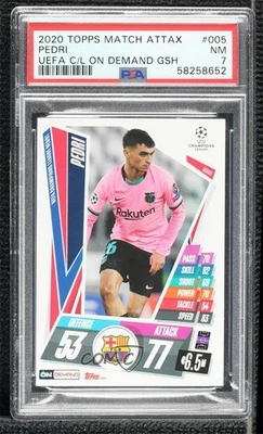 2020-21 Topps Match Attax UCL On Demand Pack 1 Pedri #OD005 PSA 7 Rookie RC - Image 1 of 2