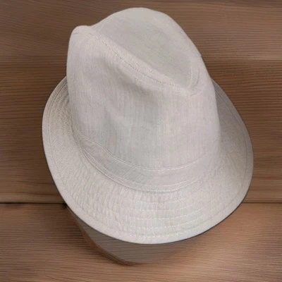 Chapéu Fedora Masculino Banana Republic Tamanho P/M Mini Listras Azul/Cinza e Marrom Dourado - Imagem 1 de 4