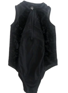 Girls Sz 8-10 Bloch Black Velvet Leotard Zip Cutout Back Halter Leo EUC Dance  - Picture 1 of 11