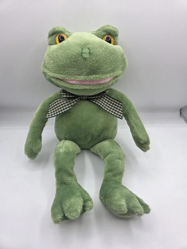 Arco de felpa Animal Alley verde rana ojos amarillos 12" Foto 1 de 4