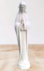 Vtg Japan Praying Mother Mary Madonna Catholic White Ceramic Religious Decor 11" - Picture 1 of 9