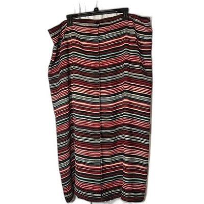 Chaus 条纹半身裙前踢褶纽扣前襟 14 码内衬 — 第 1/4 张图片