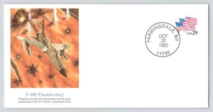 F-105 Thunderchief FDC Cachet Fellows Ferguson Art Fleetwood 1992 Farmingdale NY - Picture 1 of 5