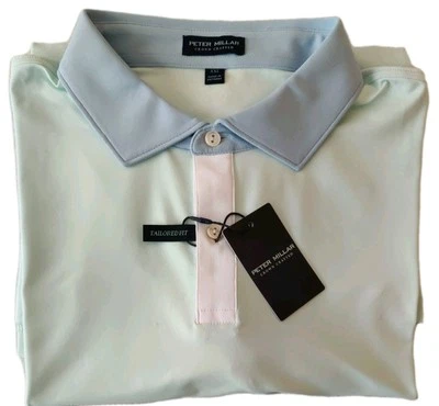 NWT 2XLARGE  Peter Millar CADENCE Crown Polo "Capri Breeze" MSRP $105 - Image 1 of 4