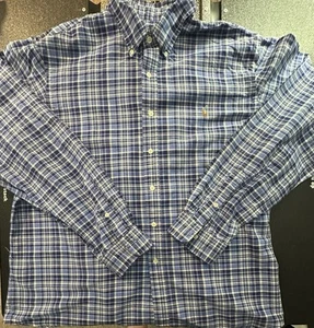Men’s XXL Ralph Lauren Blue Plaid Long Sleeve Shirt - Picture 1 of 2