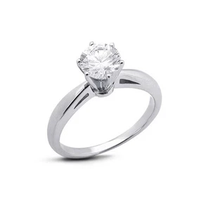 0.28ct E SI1 Round Natural Diamond 18k White Gold Solitaire Engagement Ring - Picture 1 of 7