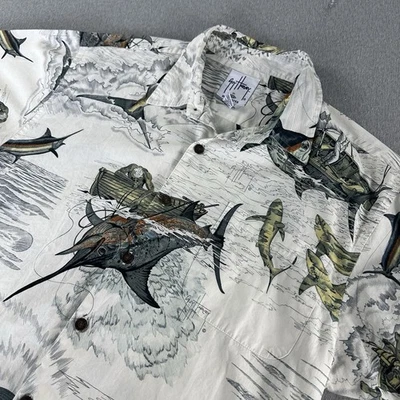 Рубашка мужская Guy Harvey AFTCO Bluewater большая с принтом цвета All Fish Over Blue Marlin - Изображение 1 из 4