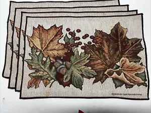 TOVAGLIETTE IN TESSUTO, SET DI 4.DALL'ARTISTA DAVID CARTER MARRONE AUTUNNO Design - Foto 1 di 3