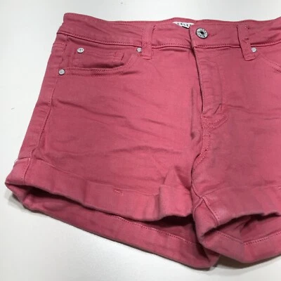 Pantalones Cortos Rosa Celebrity Juniors Talla 5/27 Puños Rosa "Lavado con Lápiz Labial" Denim Jean Foto 1 de 4