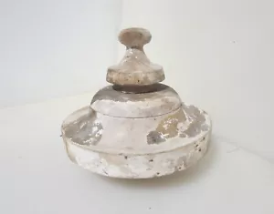 Vintage Wooden Finial Staircase Bannister End Furniture Top Wood Old 7"W - Picture 1 of 12
