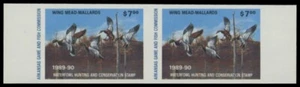 1989 Arkansas State Duck Stamp Mint Never Hinged. Original Gum. Imperf Pair - Picture 1 of 1