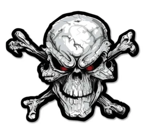 ANGRY SKULL LETHAL THREAT METAL SIGN 11 X 9 VINTAGE SIGN MADE IN U.S.A. #LETH210 - Picture 1 of 1