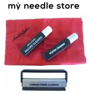 LP Vinyl Record Cleaning Kit Anti Static Carbon Fiber Brush Stylus Fluid Cloth - Picture 1 of 3