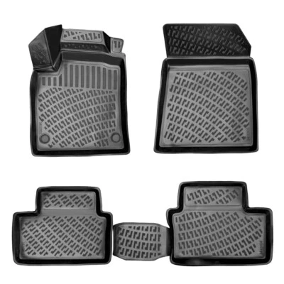 Floor Mats Liner Fits Renault Clio 5 2019-2025 3D Molded All Weather Black 4 Pcs - Imagem 1 de 4
