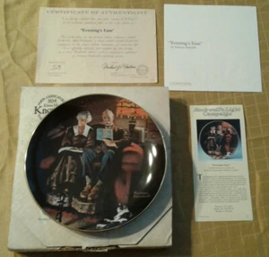 NORMAN ROCKWELL COLLECTOR'S PLATE FOURTH IN SERIES "EVENINGS EASE" 8292T - Picture 1 of 9