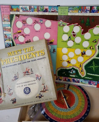 Vintage 1953 Meet The Presidents Quiz Game Selchow Righter New York Coins Truman - Image 1 of 4