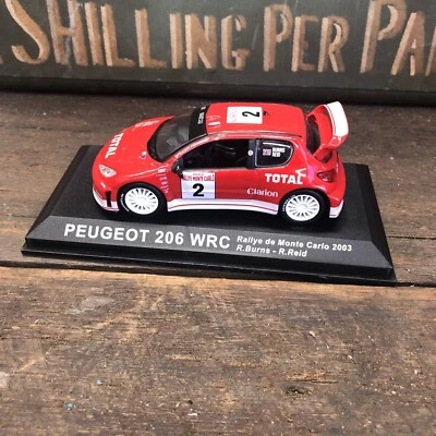 Peugeot 206 WRC Rally Monte Carlo 2003 Diecast Burns Reid  - image 1 of 4