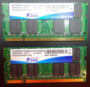 ADATA 2GB (2x1GB) DDR2 800(6) SODIMM AD2800001GMS M2XSSKG3I44B1L1C5Z #R1146 - Bild 1 von 2