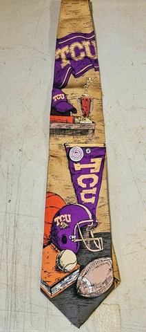 TEXAS CHRISTIAN TCU HORNED FROGS NECK TIE FOOTBALL BASKETBALL COLLEGE CLASSICS Cover