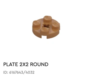 LEGO Medium Nougat 2x2 Round Plate Pieces (Lot of 50) ID: 6167643/4032 - Picture 1 of 2