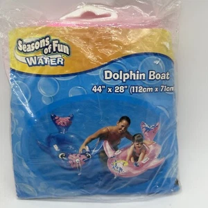 Seasons of Fun 2004 bote delfín de agua piscina flotador 44x28 KB juguetes paquete abierto nuevo - Imagen 1 de 19