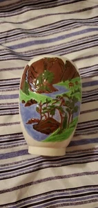 Keramik Vase mit handbemalter japanischer Szene - Bild 1 von 5