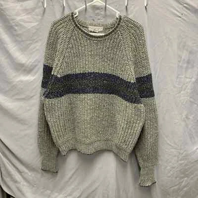 Suéter masculino vintage Gap Clothing adulto grande marrom manga longa lã listrada - Imagem 1 de 4