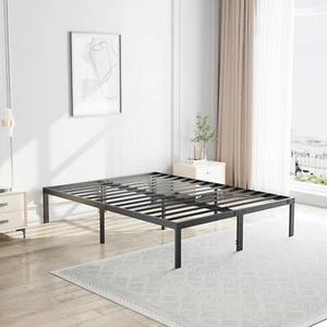 Steel Bed Frame Heavy Duty Bedroom Platform Storage Space No Box Spring Needed - Picture 1 of 12