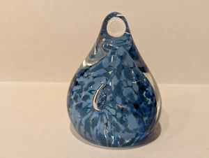 Caithness Glass Paperweight Collectors Society Scotland ~ Blue Raindrop 2002 - Picture 1 of 8