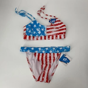 O'RAGEOUS Junior Small Swim Bikini Set Rot Weiß Blau Neu Siehe Beschreibung - Bild 1 von 4