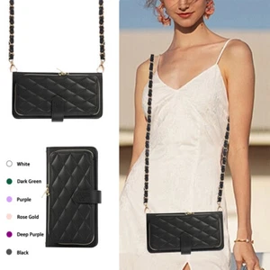 For Samsung S23 Plus S21 S10 S8 Leather Pocket Long Lanyard Wallet Card Bag Case - Picture 1 of 50
