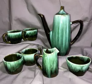 VTG Rare Blue Mountain Pottery Canada 8 Piece Coffee Set - Picture 1 of 21