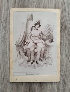 EROTICA - Erotic Scene 19th century RARE OLD Antique Erotic Card Russia - Picture 1 of 5