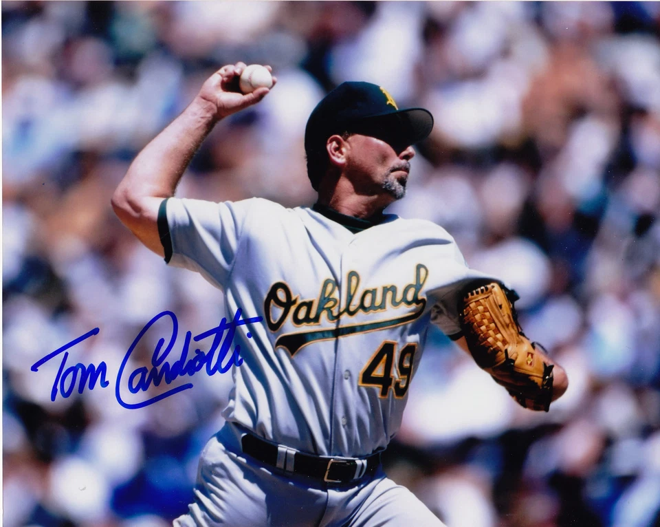 汤姆·坎迪·奥克兰 A'S ACTION 签名 8x10 — 第 1/1 张图片