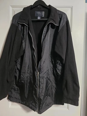 Abrigo de invierno Izod Outdoor PerformX cremallera completa - L - negro con mangas de vellón Foto 1 de 3