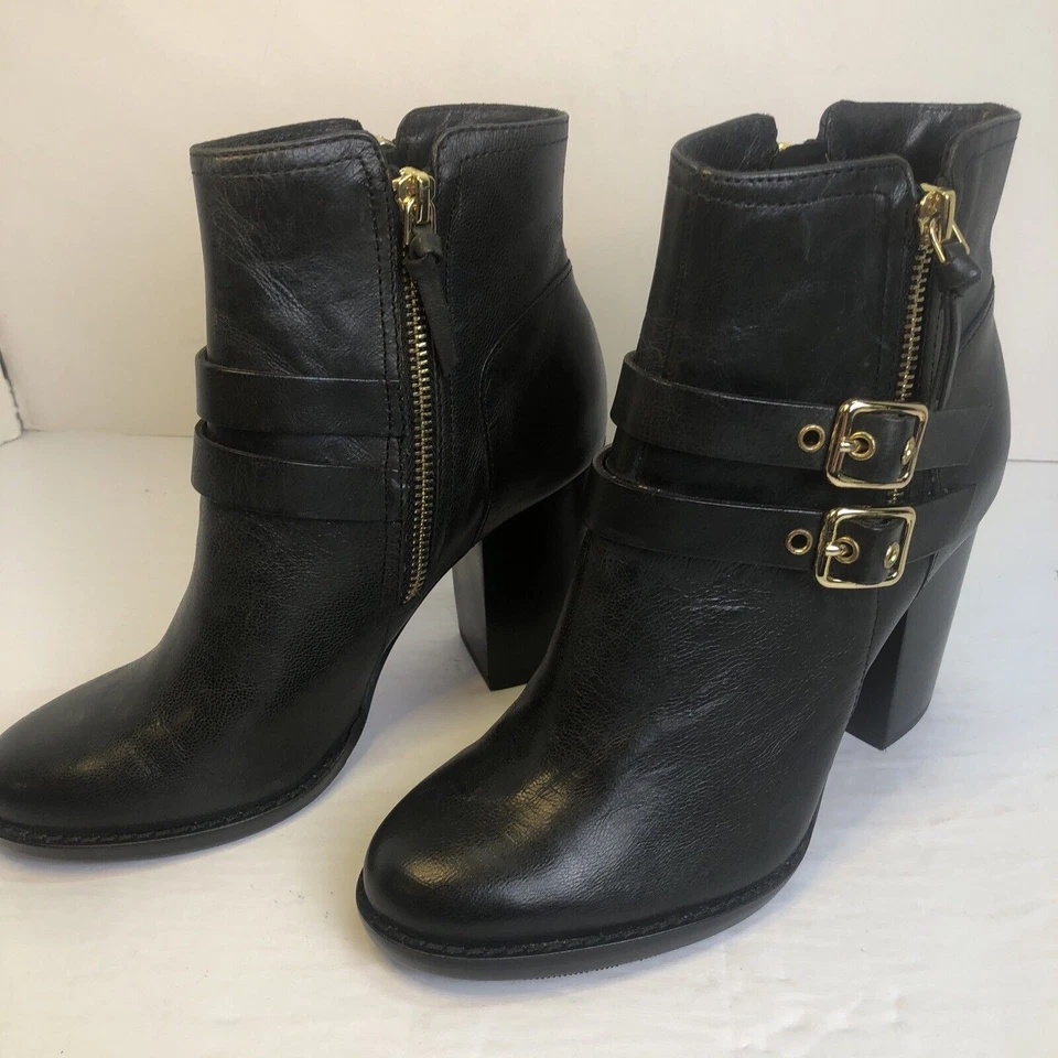 Botas para mujer talla 5 1/2 tacón alto bloque cremallera hebilla al tobillo borla G.I.L.I.  Foto 1 de 4