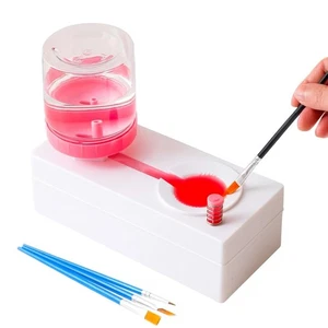 Paint Brush Rinser Dispenser Paint Cleaner Art Supplies Water Cycle Pink & White - Picture 1 of 6