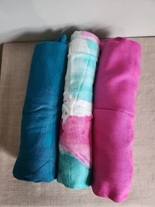 Tula Clever Baby Blanket Swaddle Viscose Bamboo Pink Teal WATERCOLOR STRIPE - Picture 1 of 6