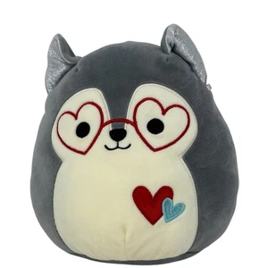 Squishmallows Ryan The Husky Occhi Cuore Grigio 8 Pollici 2021 Edizione San Valentino - Foto 1 di 10