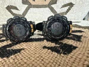 LOT ( 2) Pathfinder Men PAG-240 Tough Solar Multifunction Digital Please Read - Picture 1 of 6