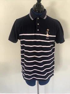 Polo Ralph Lauren Poloshirt Herren Gr. M gestreift Bär bestickt Custom Slim Fit - Bild 1 von 10