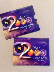 Year 2000 6-Coin Uncirculated Set In Folder Millennium Set Royal Australian Mint - Picture 1 of 5